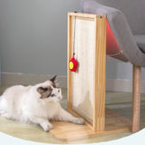 Maxbell Sisal Cat Scratcher Cat Scratch Pad Wood Frame and Base Floor Use Accessory White