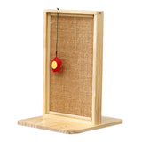 Maxbell Sisal Cat Scratcher Cat Scratch Pad Wood Frame and Base Floor Use Accessory Brown