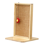 Maxbell Sisal Cat Scratcher Cat Scratch Pad Wood Frame and Base Floor Use Accessory Brown