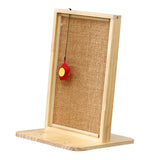 Maxbell Sisal Cat Scratcher Cat Scratch Pad Wood Frame and Base Floor Use Accessory Brown