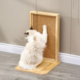 Maxbell Sisal Cat Scratcher Cat Scratch Pad Wood Frame and Base Floor Use Accessory Brown