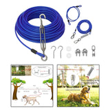 Maxbell Dog Tie Out Cable with 360 Degree Swivel Metal Hook Portable for Running Blue