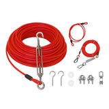 Maxbell Dog Tie Out Cable with 360 Degree Swivel Metal Hook Portable for Running Red