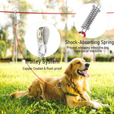 Maxbell Dog Tie Out Cable with 360 Degree Swivel Metal Hook Portable for Running Red