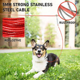 Maxbell Dog Tie Out Cable with 360 Degree Swivel Metal Hook Portable for Running Red