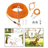 Maxbell Dog Tie Out Cable with 360 Degree Swivel Metal Hook Portable for Running Orange