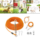 Maxbell Dog Tie Out Cable with 360 Degree Swivel Metal Hook Portable for Running Orange