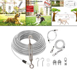 Maxbell Dog Tie Out Cable with 360 Degree Swivel Metal Hook Portable for Running Argent