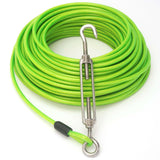 Maxbell Dog Tie Out Cable with 360 Degree Swivel Metal Hook Portable for Running Light Green