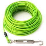 Maxbell Dog Tie Out Cable with 360 Degree Swivel Metal Hook Portable for Running Light Green