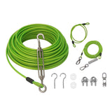 Maxbell Dog Tie Out Cable with 360 Degree Swivel Metal Hook Portable for Running Light Green