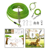 Maxbell Dog Tie Out Cable with 360 Degree Swivel Metal Hook Portable for Running Light Green