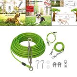 Maxbell Dog Tie Out Cable with 360 Degree Swivel Metal Hook Portable for Running Light Green