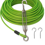 Maxbell Dog Tie Out Cable with 360 Degree Swivel Metal Hook Portable for Running Light Green