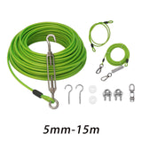 Maxbell Dog Tie Out Cable with 360 Degree Swivel Metal Hook Portable for Running Light Green