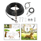 Maxbell Dog Tie Out Cable with 360 Degree Swivel Metal Hook Portable for Running Black