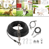 Maxbell Dog Tie Out Cable with 360 Degree Swivel Metal Hook Portable for Running Black