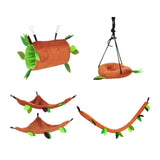 Maxbell Plush Hamster Hammock Leaf Hanging Tunnel Cage for Ferret Squirrel Parrot