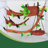 Maxbell Plush Hamster Hammock Leaf Hanging Tunnel Cage for Ferret Squirrel Parrot