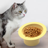 Maxbell Portable Raised Cat Bowl Neck Protection Pet Feeding Bowl Food Container Yellow