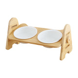 Maxbell Cat Dog Bowl Raised Drinking Feeding Dish Tilted Elevated Pet Food Feeder Double Bowl