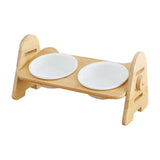 Maxbell Cat Dog Bowl Raised Drinking Feeding Dish Tilted Elevated Pet Food Feeder Double Bowl