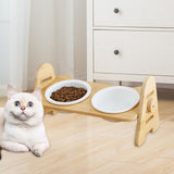 Maxbell Cat Dog Bowl Raised Drinking Feeding Dish Tilted Elevated Pet Food Feeder Double Bowl