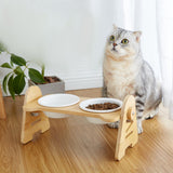 Maxbell Cat Dog Bowl Raised Drinking Feeding Dish Tilted Elevated Pet Food Feeder Double Bowl
