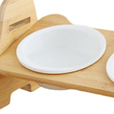 Maxbell Cat Dog Bowl Raised Drinking Feeding Dish Tilted Elevated Pet Food Feeder Double Bowl