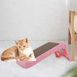 Maxbell Cat Scratcher Cardboard Lounge Scratch Ramp for Sofa Protection Play Kitten Pink