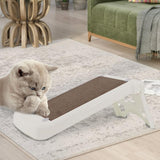 Maxbell Cat Scratcher Cardboard Lounge Scratch Ramp for Sofa Protection Play Kitten White