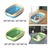 Maxbell Cat Litter Box Bedpan Cat Litter Container Cat Sandbox Cat Toilet Sturdy L Blue