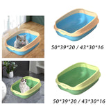 Maxbell Cat Litter Box Bedpan Cat Litter Container Cat Sandbox Cat Toilet Sturdy L Blue