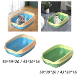 Maxbell Cat Litter Box Bedpan Cat Litter Container Cat Sandbox Cat Toilet Sturdy L Blue