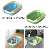 Maxbell Cat Litter Box Bedpan Cat Litter Container Cat Sandbox Cat Toilet Sturdy L Blue