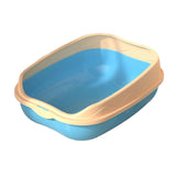 Maxbell Cat Litter Box Bedpan Cat Litter Container Cat Sandbox Cat Toilet Sturdy L Blue