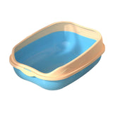 Maxbell Cat Litter Box Bedpan Cat Litter Container Cat Sandbox Cat Toilet Sturdy L Blue