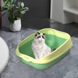 Maxbell Cat Litter Box Bedpan Cat Litter Container Cat Sandbox Cat Toilet Sturdy L Green