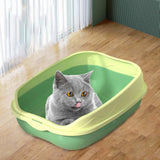 Maxbell Cat Litter Box Bedpan Cat Litter Container Cat Sandbox Cat Toilet Sturdy L Green