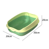 Maxbell Cat Litter Box Bedpan Cat Litter Container Cat Sandbox Cat Toilet Sturdy L Green