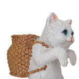 Maxbell Cat Aquarium Landscape Ornaments Storage Decor Resin for Aquarium Lovers white