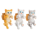 Maxbell Cat Aquarium Landscape Ornaments Storage Decor Resin for Aquarium Lovers white