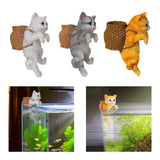 Maxbell Cat Aquarium Landscape Ornaments Storage Decor Resin for Aquarium Lovers white