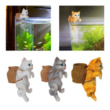 Maxbell Cat Aquarium Landscape Ornaments Storage Decor Resin for Aquarium Lovers white