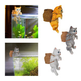 Maxbell Cat Aquarium Landscape Ornaments Storage Decor Resin for Aquarium Lovers white
