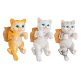 Maxbell Cat Aquarium Landscape Ornaments Storage Decor Resin for Aquarium Lovers white