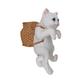 Maxbell Cat Aquarium Landscape Ornaments Storage Decor Resin for Aquarium Lovers white