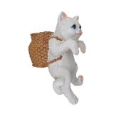 Maxbell Cat Aquarium Landscape Ornaments Storage Decor Resin for Aquarium Lovers white