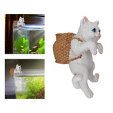 Maxbell Cat Aquarium Landscape Ornaments Storage Decor Resin for Aquarium Lovers white