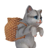 Maxbell Cat Aquarium Landscape Ornaments Storage Decor Resin for Aquarium Lovers gray